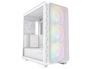 Montech AIR 903 MAX, E-ATX Mid Tower Case, High Airflow, 3x 140mm ARGB PWM & 1x 140mm PWM Fans Pre-installed, Tempered Glass Side Panel, Mesh Front, TYPE-C, Support 4090 GPUs, White