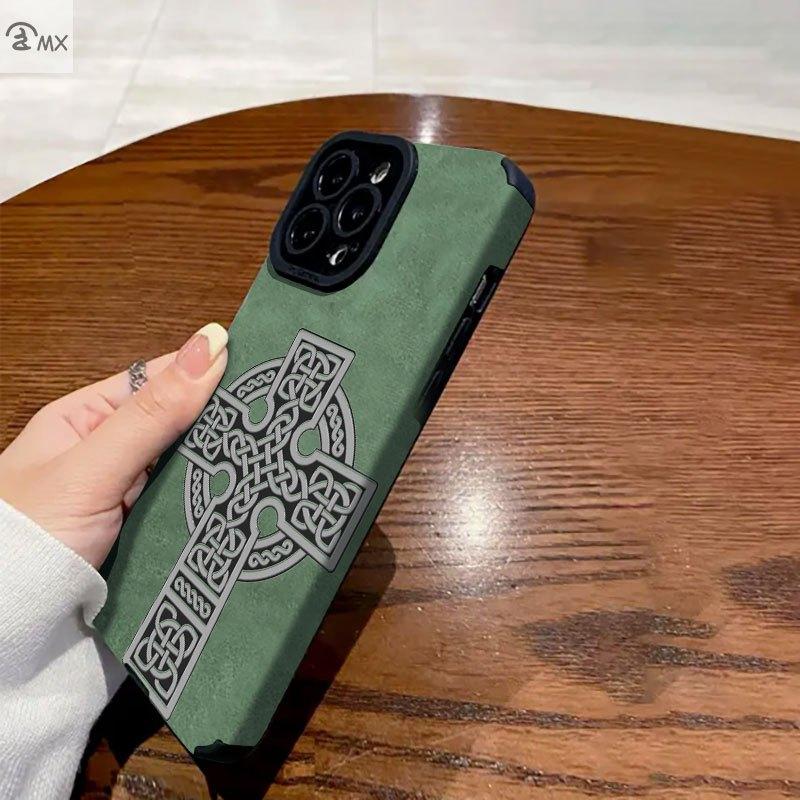 Phone Case - Celtic Cross Pattern Design Suitable for iPhone 17 16 15 14 13 12 11 PRO MAX PLUS, AIR and iPhone X XS MAX, Shockproof and Anti-drop Phone Case, Perfect Holiday Gift for Friends and Family