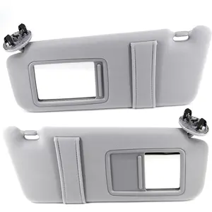 Automotive Pair Sun Visors - Left Driver Side, Right Passenger Side - Compatible with 2007-2011 Toyota Camry Hybrid (No Sunroof, No Light, Gray)
