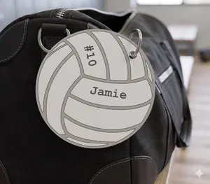 Volleyball Keychain – Personalized Name & Number Gift