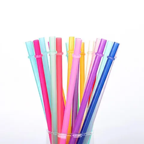 12pcs Random Color Drinking Straw, Reusable Plastic Straw, Drinkware Accessories for Party