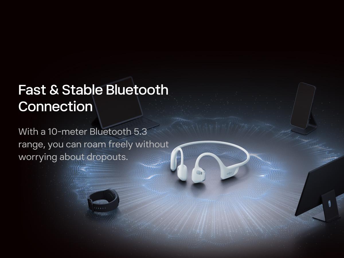 SHOKZ OpenRun Pro 2 - Open-Ear, Bone Conduction Sport Headphones - Sweat Resistant, Workout Headphones with Deep Bass and Smart Mic SHOKZ OpenRun Pro 2 - Open-Ear, Bone Conduction Sport Headphones - Sweat Resistant, Workout Headphones with Deep Bass and Smart Mic