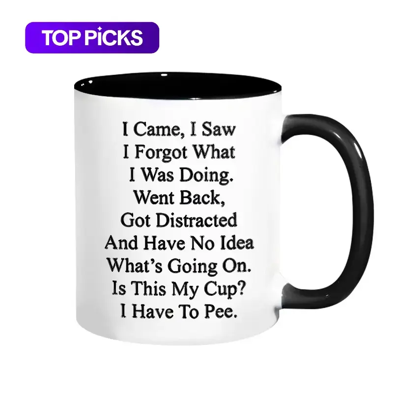 Letter Pattern Ceramic Coffee Mug, Ceramic Cups, Funny Mug for Older Adults, Funny Gift Mug, Coffee Cup for Home & Office, Funny Dad Mug #GLOBAL PICKS