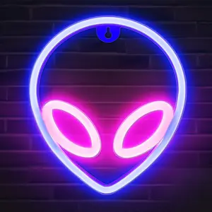 Alien Neon Sign - Cool LED Wall Decor with On/Off Switch for Bedroom, Gaming Room & Aesthetic Spaces