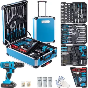 799Pcs Electric Tool Sets, 18V Electric Power Drill Set for Men, Household Home DIY Hand Tool Kits,18+1 Clutch Cordless Power Drill Set for Thanksgiving, Christmas,Father's Day