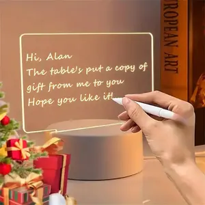 LED Night Light, USB Powered Glowing Writing Board, LED Light Up Message  2 In 1 Handwriting Board Desktop Lamp, Lights for Bedroom, Room Accessories