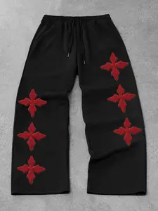 Men's Streetwear Cross Straight Leg Sport Pants, Drawstring Fashion Trendy Simple High-End Hip-Hop Outdoor Youth Holiday Campus Comfortable