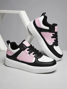 Women's Light Pink & White Platform Sneakers - Coffee Run & Shopping, Breathable Thick Sole All-Day Comfort, Stylish & Comfortable