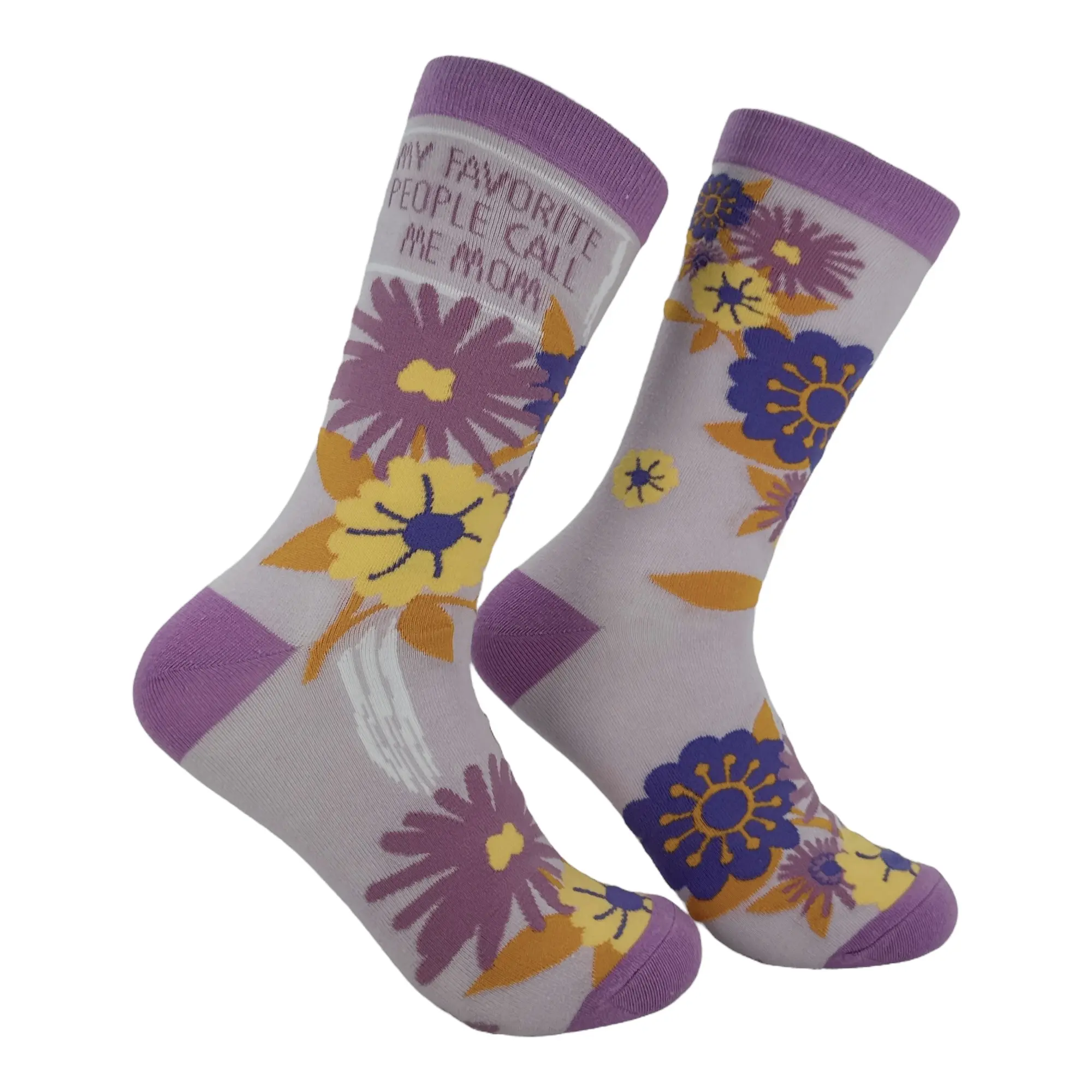 Women's My Favorite People Call Me Mom Socks Funny Cute Mothers Day Graphic Novelty Footwear for Ladies Funny Graphic Socks Comfortable Fitted Spandex Cotton