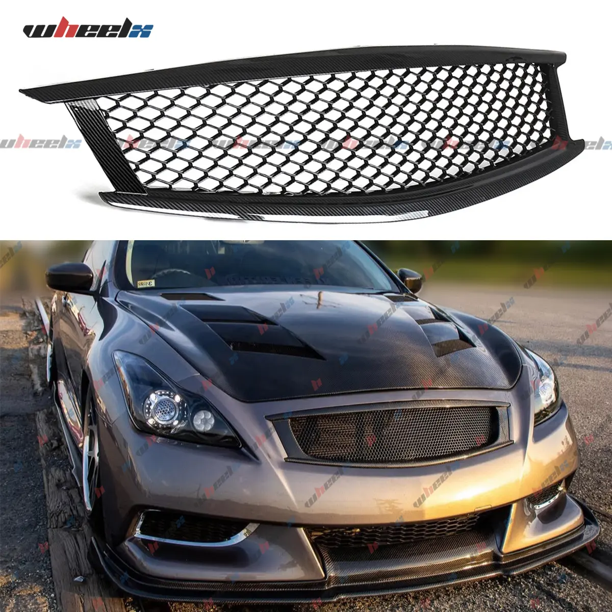 2008-2015 Infiniti G37 Coupe - High-Performance Custom Honeycomb Front Grille Upgrade Kit , Q60 Coupe