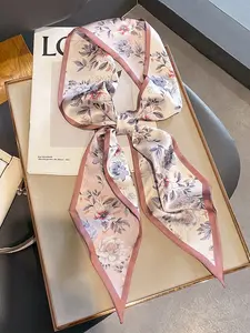 Fashionable Two-Sided Long Floral Print Scarf, Versatile Neck Warmer, Perfect for Travel and Dates, Stylish Decoration Accessory
