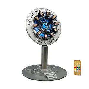 Moonacy Arc Reactor Light - Rechargeable Superhero Table Decor Lamp with Touch/Remote Control, Multi-Color Home Decor Statue, Gift for Him