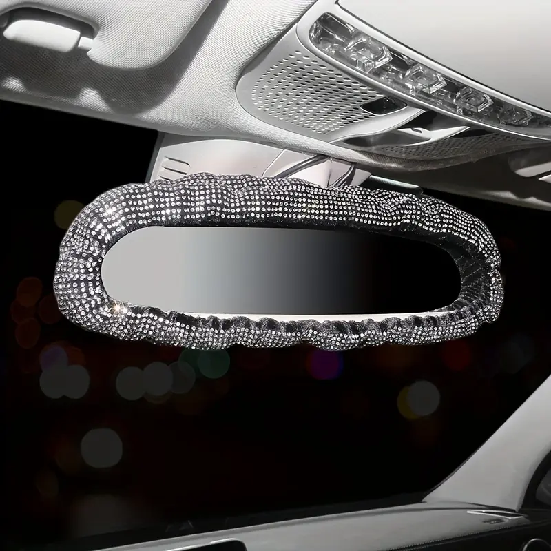 1PC Car rearview mirror cover, universal shiny rhinestone car rearview mirror decoration, Car Decorations, Automotive Decoration, Car Accessories