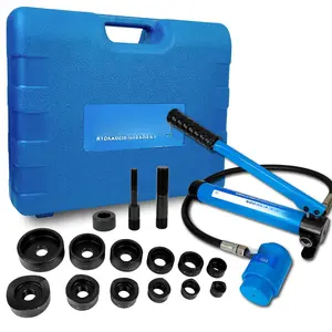 Hydraulic Knockout Punch Electrical Conduit Hole  Set KO Tool Kit 1/2 to 2 inch (8T(1/2"-2")), Alloy Steel