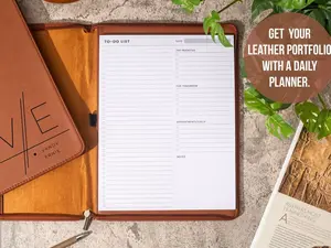 [CUSTOMIZED IN DESCRIPTION] Personalized Planner, Refillable Leather Planner, Personalized Padfolio With Planner, Daily Planner, Custom Planner, To Do List Productivity, Birthday Gift | Trendy Gift