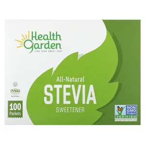 Health Garden All-Natural Stevia Sweetener, 100 Packets, 1 g Each