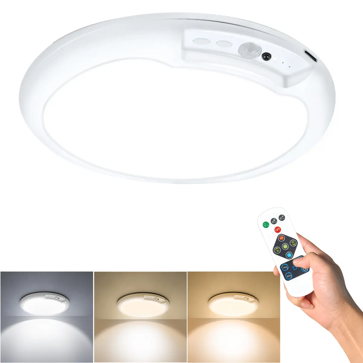 Magnetic wireless pendant lamp, battery-powered, rechargeable, with motion-sensing device, equipped with remote control, suitable for dressing rooms, shower rooms, staircases, terraces, corridors, etc.Father's Day Gift, Hallway Light Fixtures, Interior Le