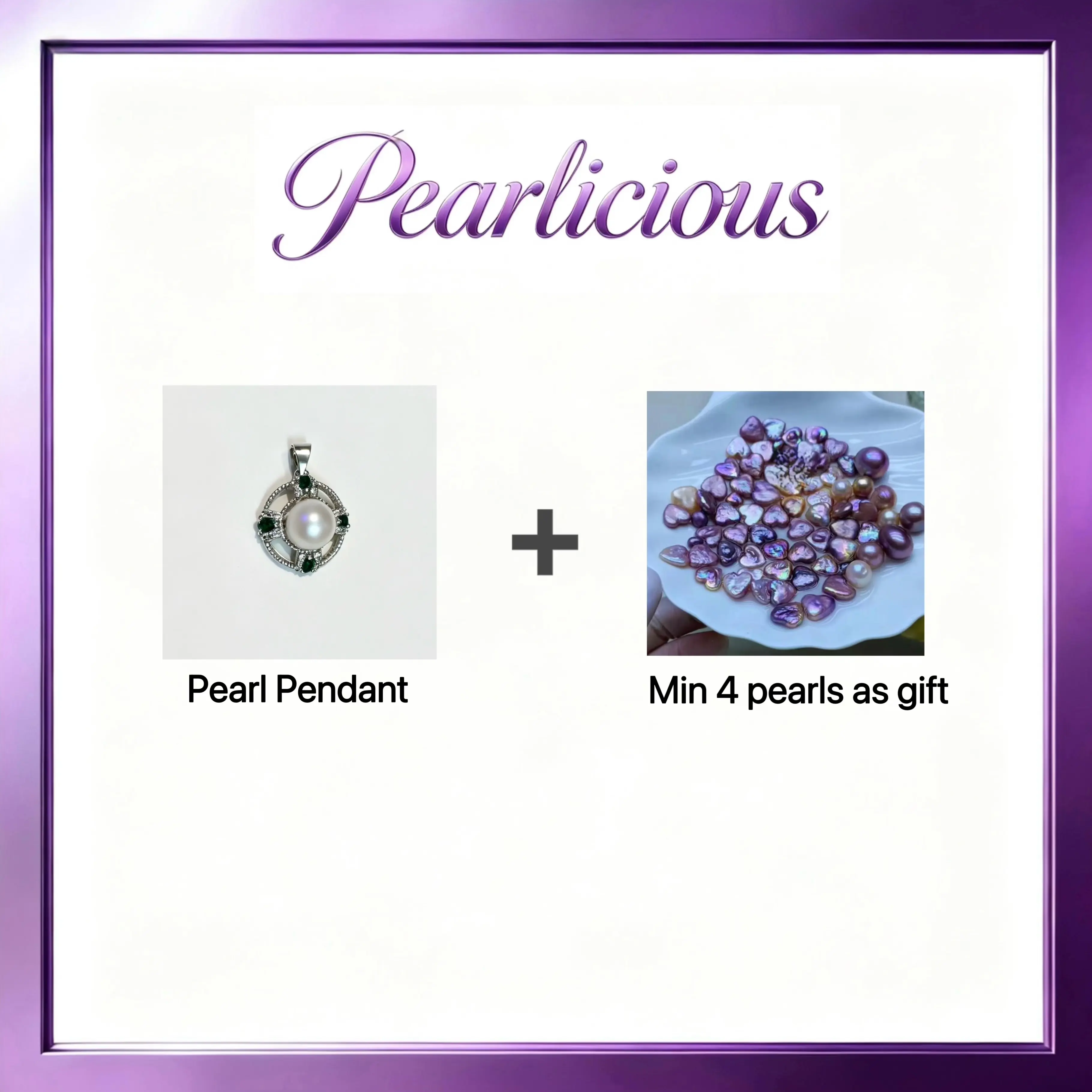 Pearl pendant with Freshwater Silver Heart Pearl Gift (4 Pearl)[live opening] / Freshwater Pearl Pendant Random Pearl Color In Jewelery
