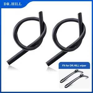 DR.HILL Windshield Wiper Natural Rubber Strip  Ultra-Quiet Performance & Long-Lasting Durability, Segmented Pressure Tech, Streak-Free Wipe in One Pass, 2-Piece Pack
