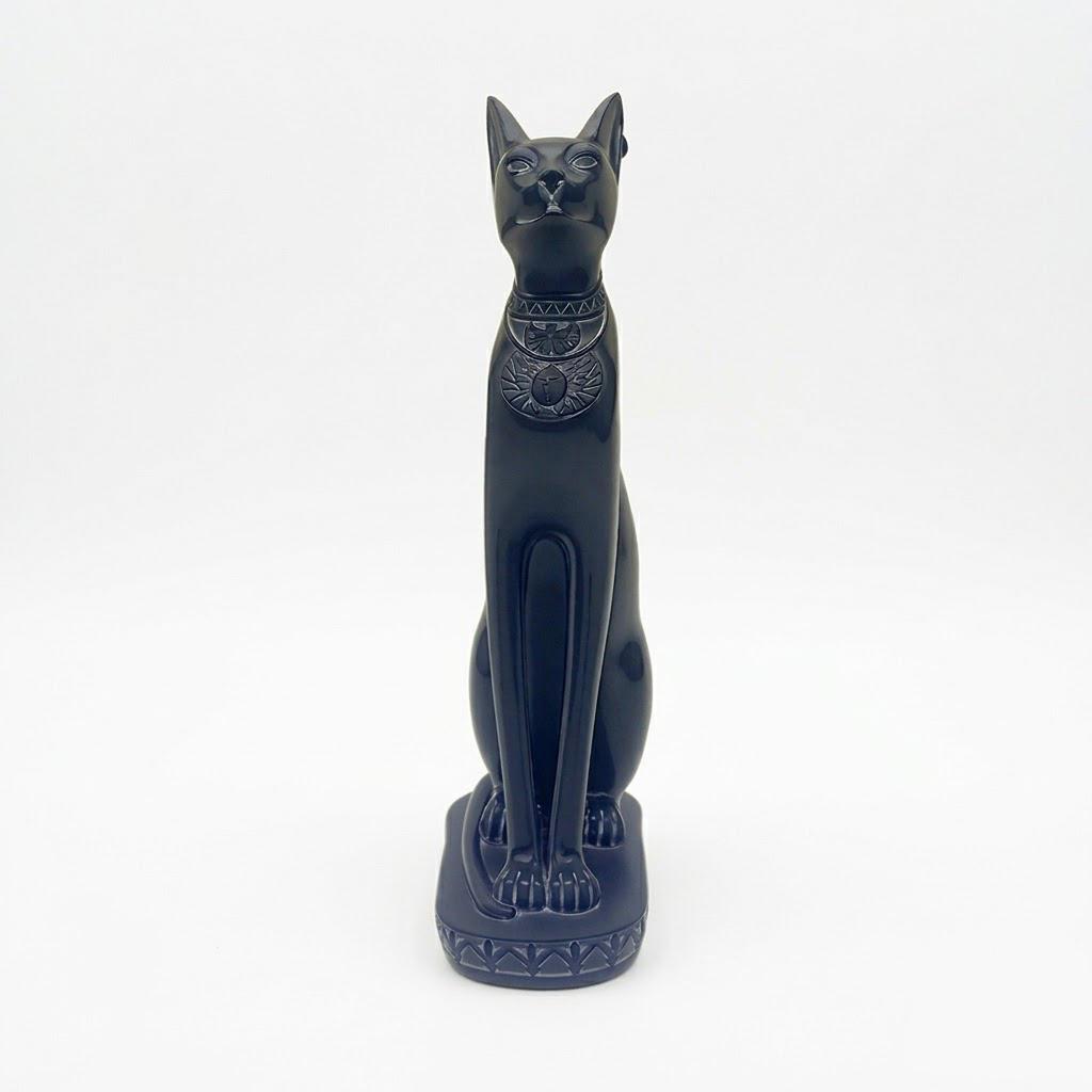 Elegant Egyptian Bastet Cat Statue - Black Goddess Bast Figure | Ancient Egypt Feline Sculpture for Home Protection & Altar Decor | Unique Gift for Cat Lovers & History Enthusiasts | Resin Mythology Figurine