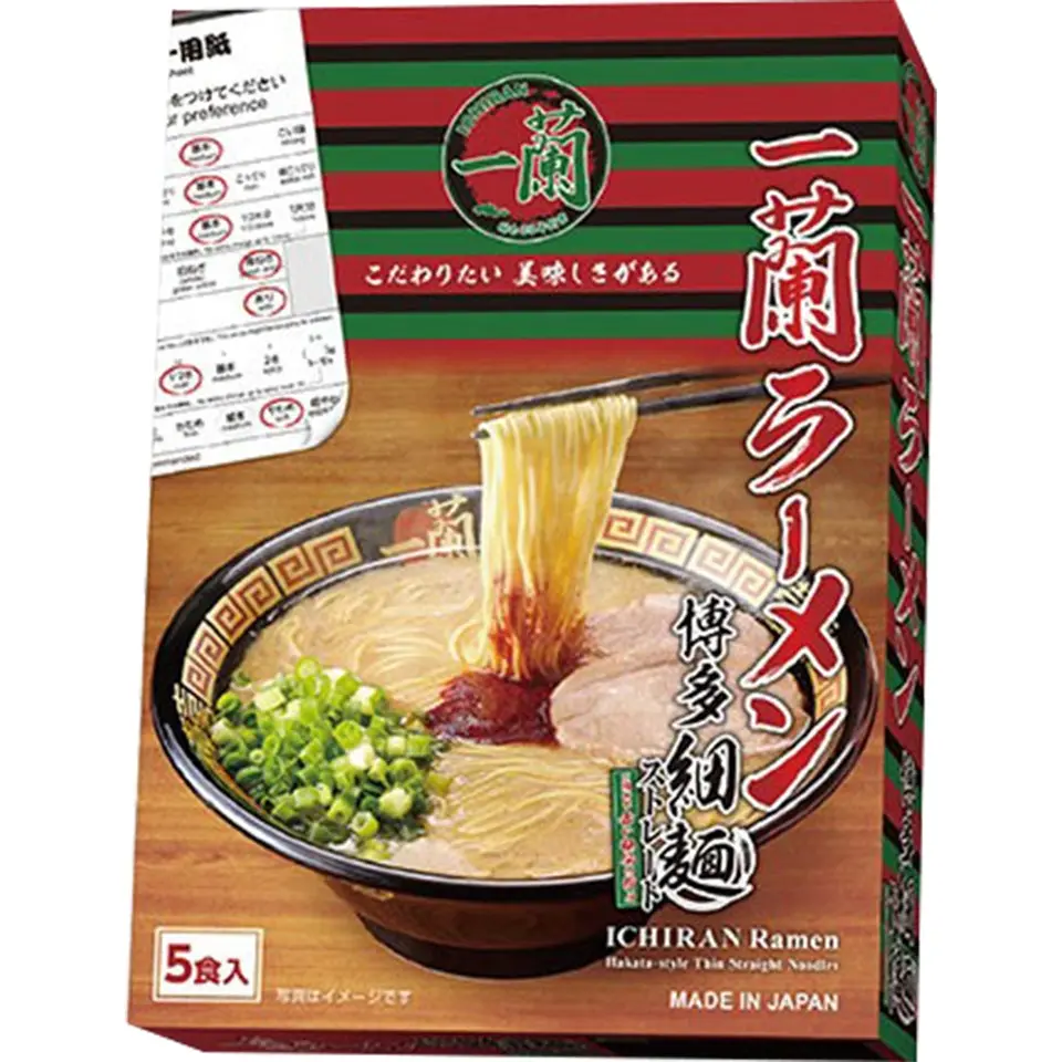 ICHIRAN Hakata-Style Tonkotsu Pork Asian Noodle Soup, 5-Serving Spicy Instant Noodle Bowls, 22.75 oz Sealed Packs, Ambient Cupboard Food for Spicy Food Lovers, Spicy Food Lover