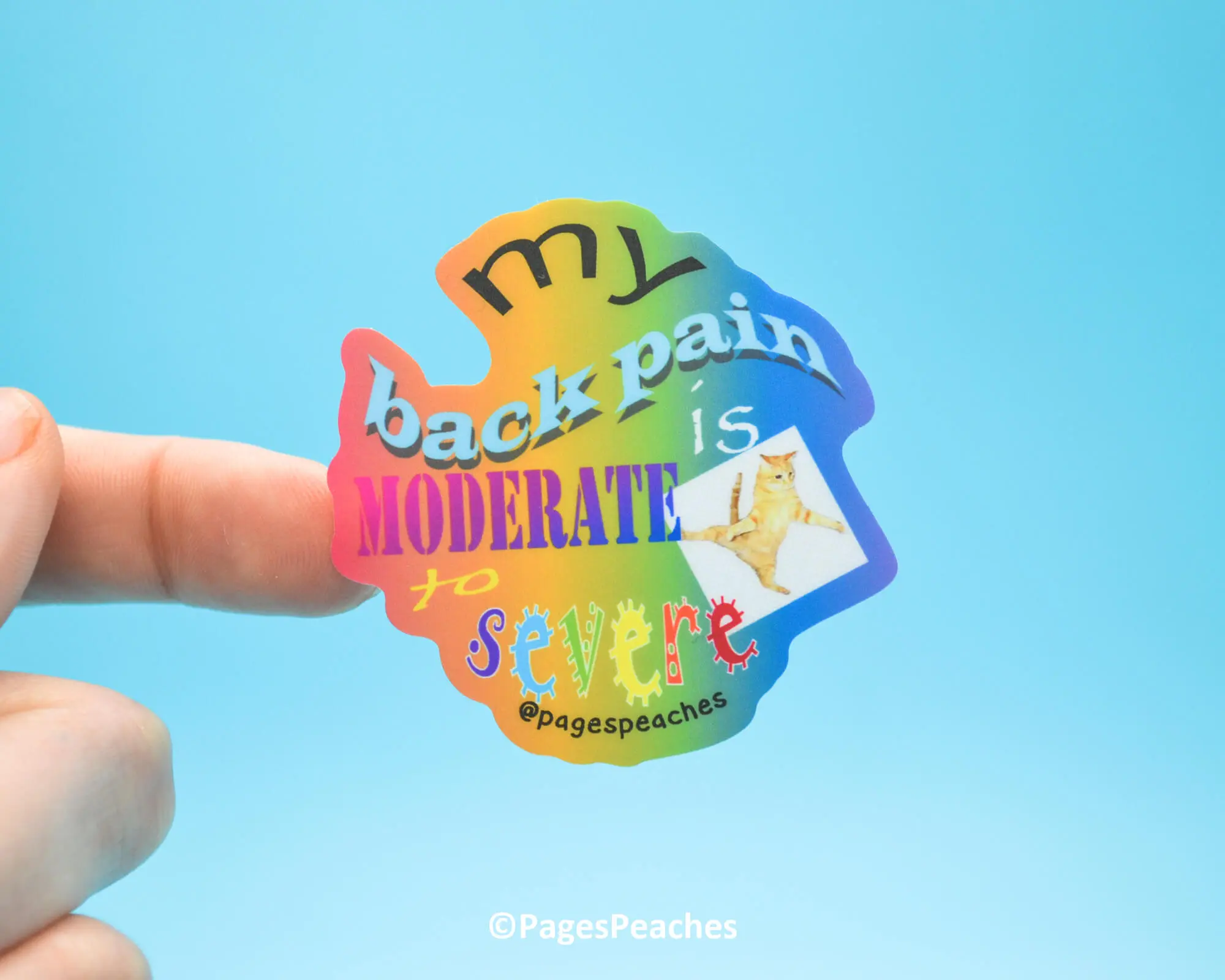 Page's Peaches Back Pain Waterproof Vinyl Sticker decal Matte Decorative