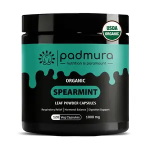 PADMURA Organic Spearmint Capsules 1000mg | Healthcare Natural Vitamin Dietary Optimum | USDA Organic | Non-GMO | Gluten-Free | Vegan | 120 Veg Caps