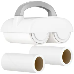 NiHome Dual Lint Remover Roller & 4 Refills, Strong Adhesive for Pet Hair, Dust, Lint Removal on Clothes, Furniture, Bedding, Curtains, Car Seats, 90 Sheets/Roll, Easy Tear & Replace for Travel, Home