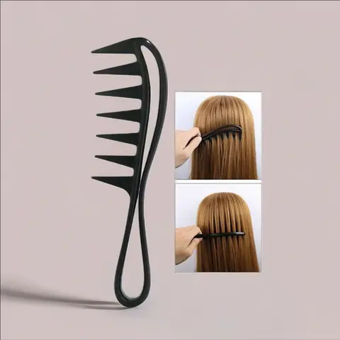 Large Wide Toothed Comb, Hair Styling Combs, Durable Multi Functional Styling Comb, Hair Detangling Comb, Ergonomic Anti Static Comb, Suitable for Wet & Curly Hair Daily Care, Non-frizzy Healthy Hair, Hair Styling Tools
