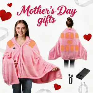 Cordless Heated Blanket Shawl with 20000mAh Battery | 63"x33.5" Wearable Electric Throw for Spring Camping & Chilly Mornings | 15s Fast Heat & Auto Shut-off | Washable Velvet Flannel Wrap for Office, Patio & Travel | Perfect Mother’s Day Gift for Her