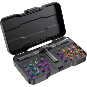 Electric Screwdriver Kit, Upgraded 1/4'' Hex 25 Bits, Magnetic Lid, Rechargeable Cordless Screwdriver, 1500mAh Battery, Light, Ideal for Furniture Assembly, Home Repair & Garage Projects