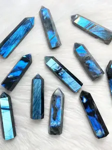 [Popular Product] 1 Count Stunning Labradorite Meditation Tower, Polished Stone Pillar, Crystal Carvings for Home Decor and Gifts, Perfect for Holidays and Valentine's Day