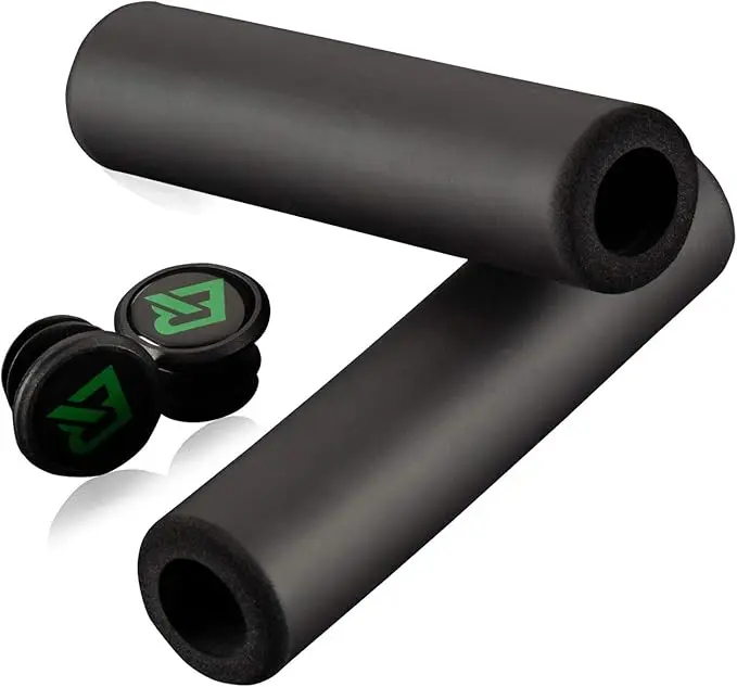 ROCKBROS Foam Bike Handlebar Grips - Comfortable, Shock-Absorbent, Less Hand Fatigue, Plush Hand Contact - Handlebar Components & Parts for BMX, Mountain Bike, Scooter (Red Options Available)