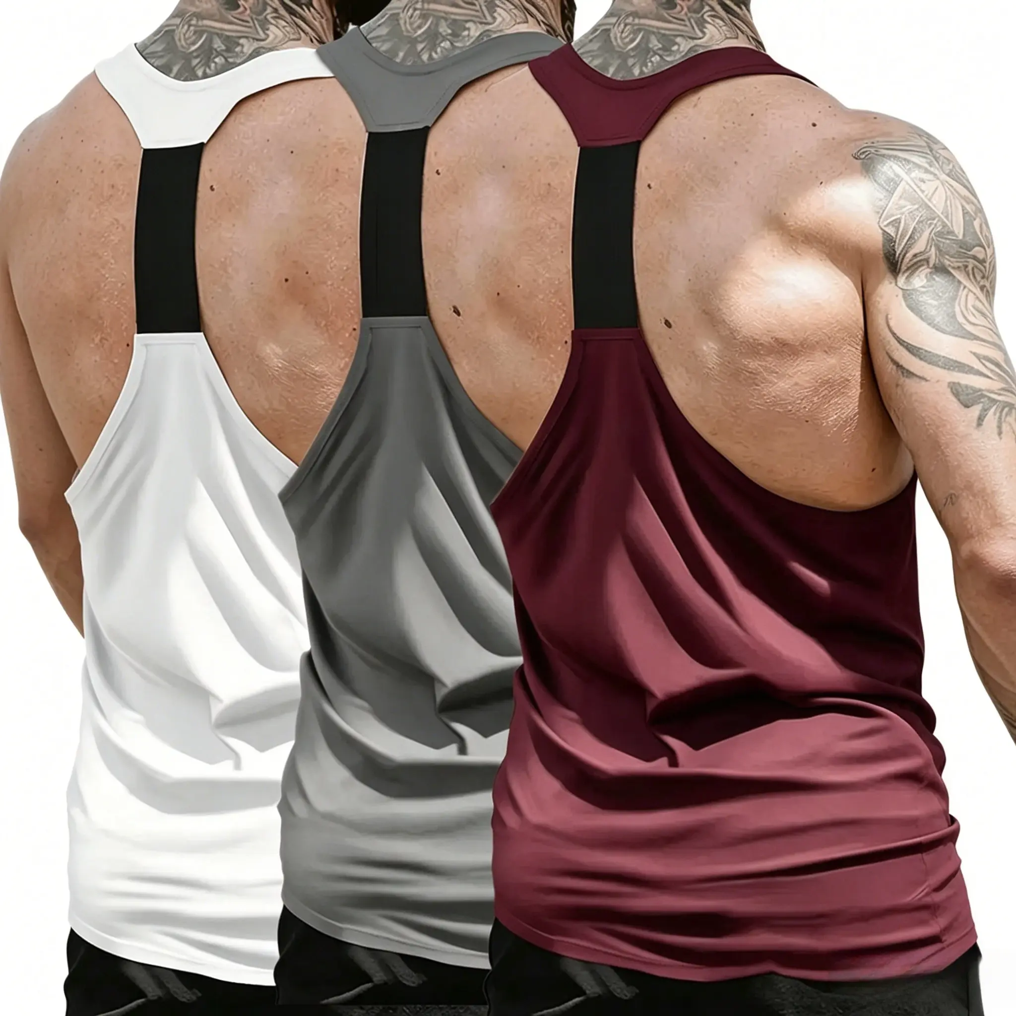 Men's Cartoon Racerback Gym Tank Top - Breathable Workout Tops, Dry Fit Stretch Fitness Apparel, Quick Dry, Moisture Wicking Athletic Clothes for Bodybuilding, Fitness Training
