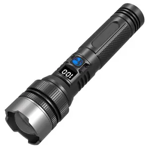 New Version LEP White Laser Flashlight - Aluminum Head LCD Digital Battery Display Long Distance Beam Portable for Outdoor Camping Home Emergency Work Lighting