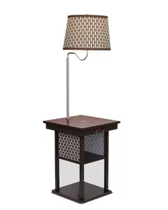 Brightech Madison w. Table & Lamp Combo, Desk Lamp with Wireless Charging Pad and USB Port, Bedside Reading Lamp, Nightstand Lamp with LED Bulb for Bedroom, Living Room, Office