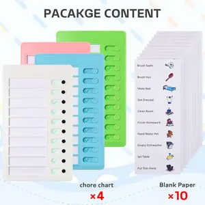 4 Count Chores Chart for  Chore Chart, Sliding Routine Chart to Do List, My Chores RV Checklist Task Planning Board for  and Adults, ADHD Tools Routine Visual Schedule Reminder