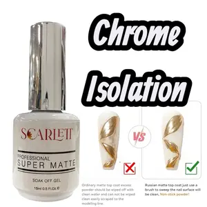 Super Matte Gel 0.5oz nail care nail art chrome isolation top coat chrome proof prevent chrome smearing