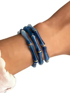 Fashion Simple Bamboo Joint Design Bangle, Casual Versatile Elastic Bangle for Women & Men, Trendy All-match & Exquisite Jewelry for Birthday Gift