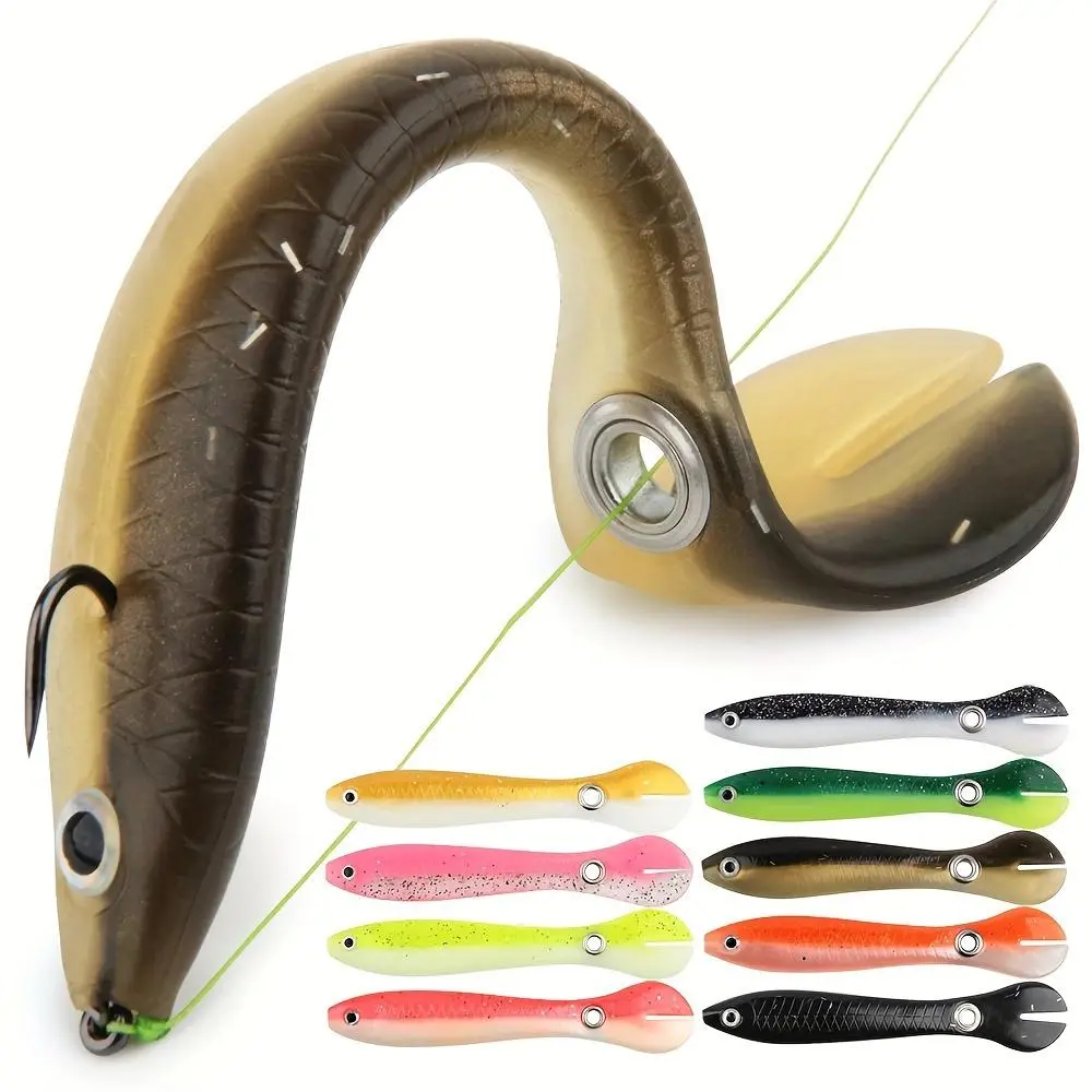 10/20pcs Soft Fishing Lures, Multi-Color Bionic Loach Tail with Lifelike Swimming Action, Elastic Artificial Fishing Lures for Saltwater & Freshwater Bass, Pike, Trout, Fishing Tackle