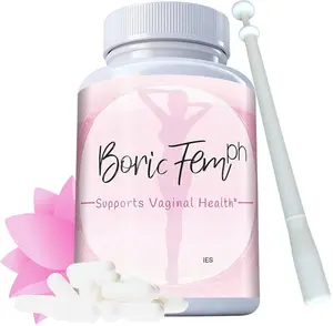 N'More Boric Acid Vaginal Suppositories with Applicator - 100% Pure Made in USA - Boricfem Support Vaginal Health - 30 Serving