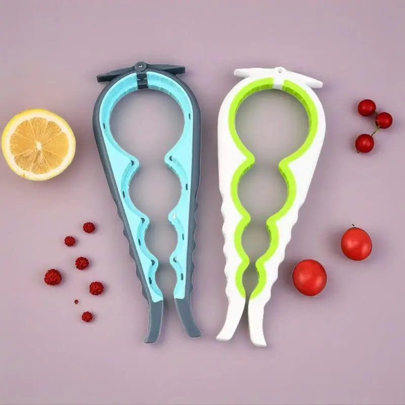 Portable bottle opener, Beverage Can Opener, suitable for various sizes of beer bottom bottle caps, kitchen, bar, party gifts, 4-in-1 multifunctional anti slip can opening tool, suitable for elderly people with arthritis and low energy children to use