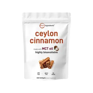 Micro Ingredients Ceylon Cinnamon 7,200mg Equivalent, 300 Softgels with MCT Oil