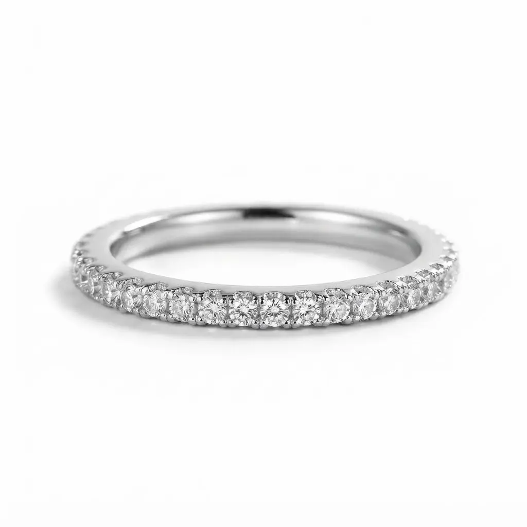 [EVA Jewelry] 2 Thinner Band 925 Sterling Silver Synthetic Moissanite Ring