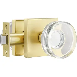 1 Pack Passage  Door Knob,Round  Glass Door Knobs Interior Modern Classic Passage Hall/Closet Door Knobs