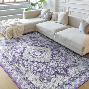 [Black Friday & Cyber Monday] Non-slip living room rug, bohemian style rug, suitable for living room, bedroom and other lightweight mats, machine washable low pile rug