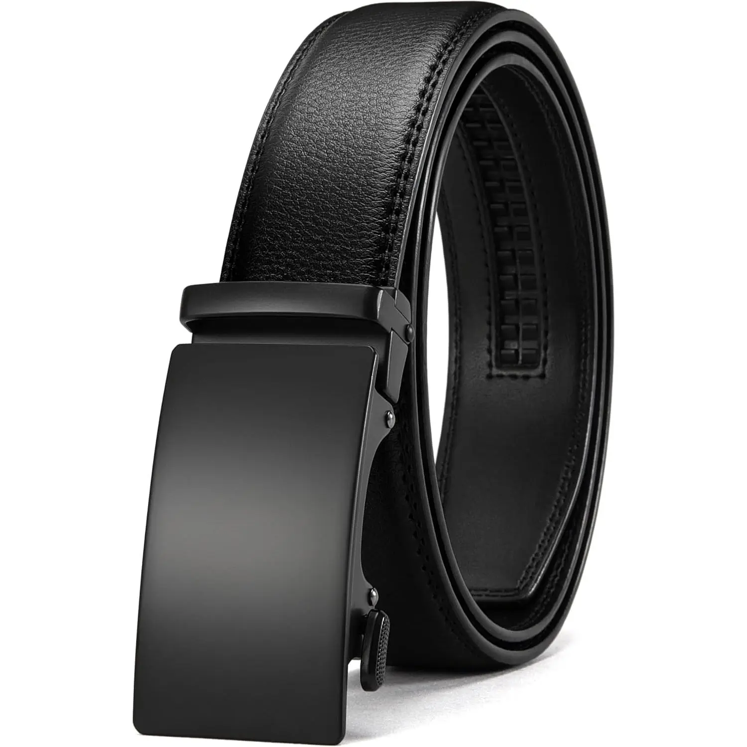 HAGIG Mens Belt - Mens Ratchet Belt Leather 1 3/8" for Dress Pant - Micro Adjustable Belt Fit Everywhere (Size 28 to 32)
