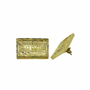 AAA+ Brass Unisex Religious Last Supper Hip Hop Style Iced Gold Finish Fashion Bling Stud Earrings Earring Female Male Casual Elegant