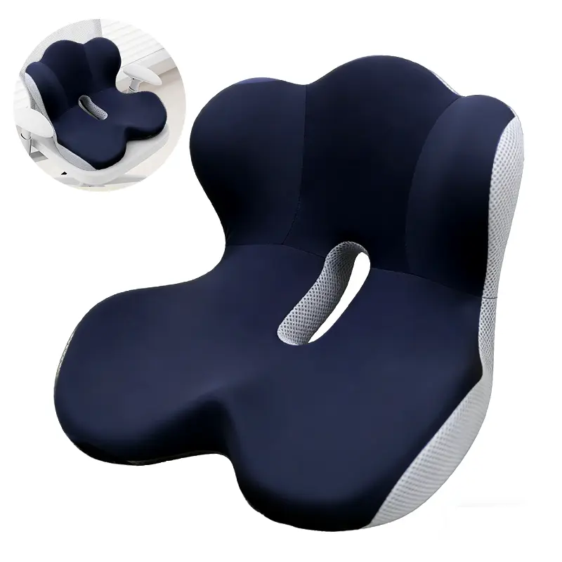[Mother's Day Gift] Non-Slip Memory Foam Seat Cushion with Skin-Friendly Fabric, Extended Zipper for Easy Removal & Washing, Back Support, Back Saver Furniture Accessories, Cushioned Support Furniture Accessories, Sciatica Relief for Home & Office Use