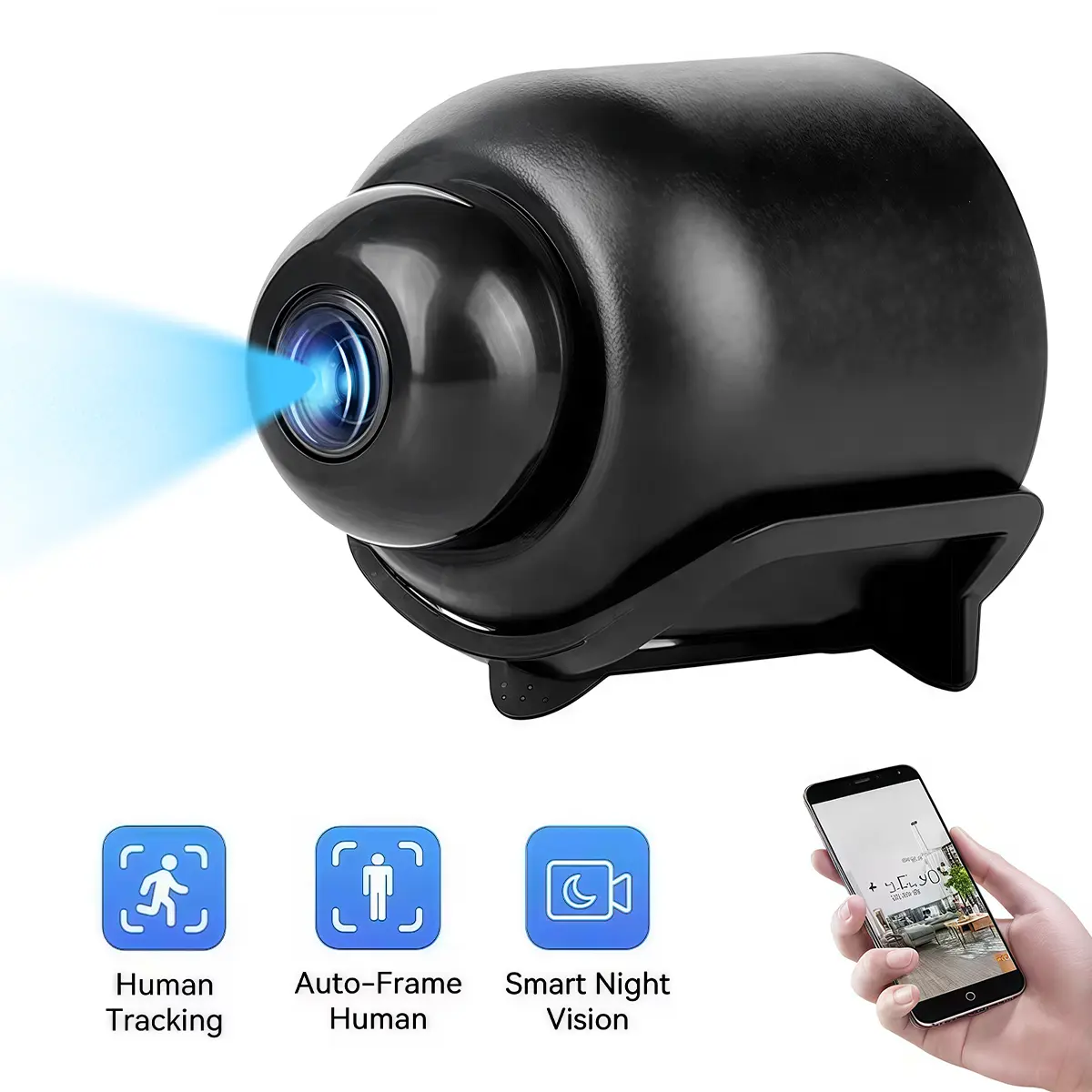 2026 Upgraded Indoor Camera, Indoor Wifi Security Cam for Home with App Control, Motion Detection & Night Vision, Wireless Rechargeable Cam Monitor, Pet Camera with Night Vision Motion Detection Alarm, Wifi Surveillance Camera, Security Cameras Wifi